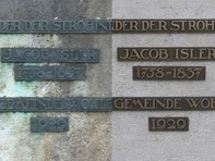 Restaurierung Bronzeschrift / Steinbrunnen Wohlen